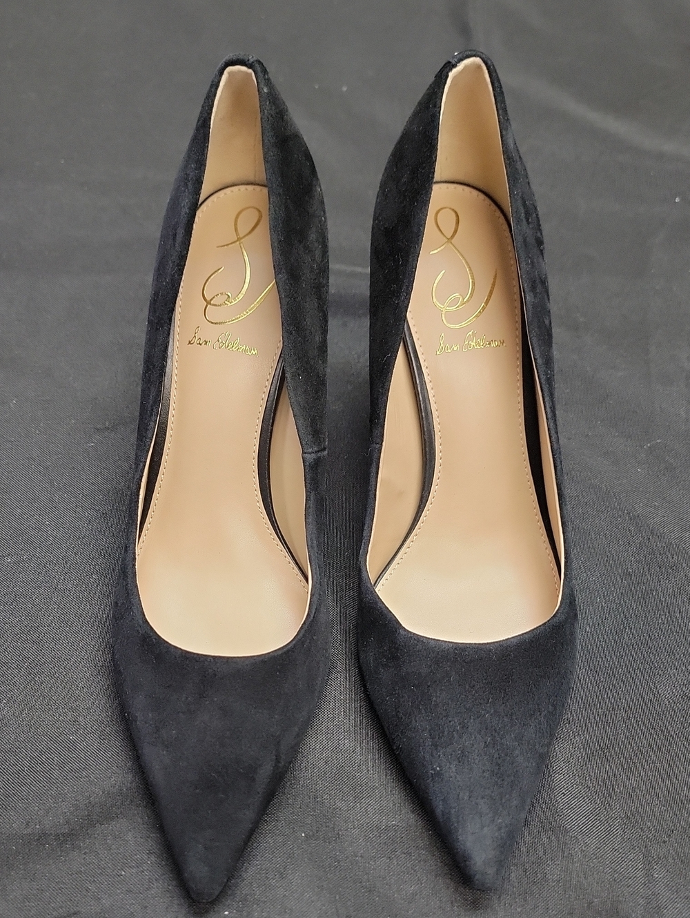 Sam Edelman Black Suede Pointed Pumps